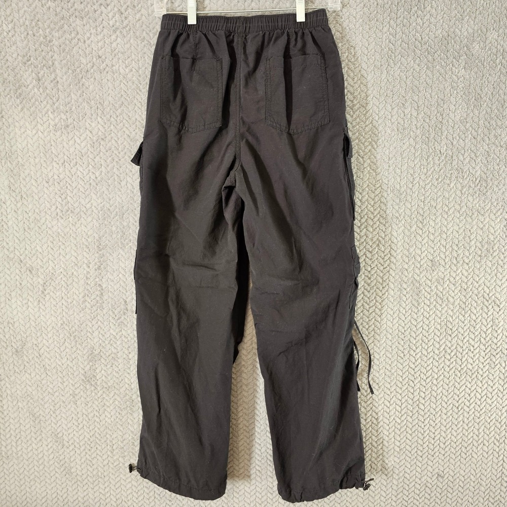 Aeropostale Black Parachute Cargo Pants XS 25" Elastic Waist Baggy Relaxed Fit‎ - Picture 8 of 8